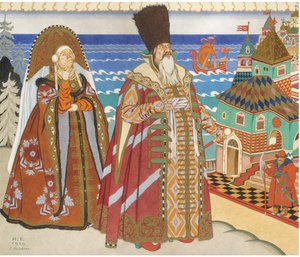 Ilustrace k Pohádce cara Saltana od A. Puškina od Ivan Yakovlevich Bilibin