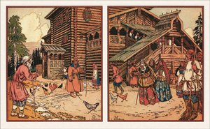 Ilustrace k Pohádce o rybáři a rybě, 1933 od Ivan Yakovlevich Bilibin