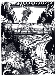 Ilya Muromets a Svyatogor, 1934 od Ivan Yakovlevich Bilibin
