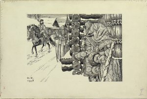 Moskevská ulice v 16. století, 1938 od Ivan Yakovlevich Bilibin