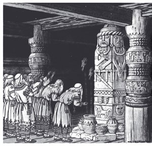 Klanění boha Svetovida, 1934 od Ivan Yakovlevich Bilibin