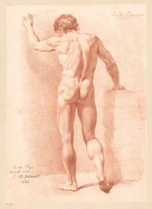 Stojící mužský akt, pohled zezadu (1. cena 1805) od Izaak Riewert Schmidt