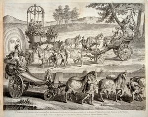 Apollon chariot - Výňatek z alba ""Masque royal"" (Řasenka pravá) - Mědirytina od A J De Fehrt (Defehrt) (1723-1774) od J.A. Defehrt