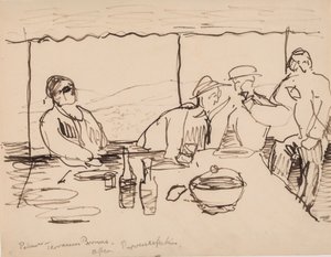Večer na terase, Bormes, Provence od J.A. Jerichau