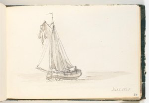 Velká plachetnice v divoké vodě od Johan Christian Dahl