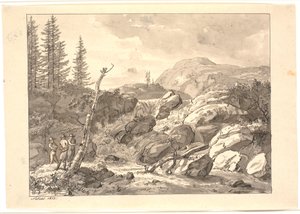 Vodopád od Johan Christian Dahl