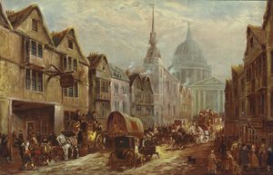 Vstup do La Belle Sauvage Inn Yard, Ludgate Hill, Londýn