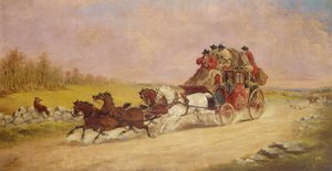 The Royal Mail Coach between the Fox and the Hunt, 1881 od J.C. Maggs