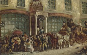 White Horse Cellar Hatchetts, Piccadilly, Londýn (chromolitho)
