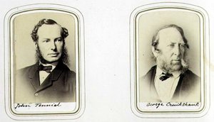 Portréty sira Johna Tenniela (1820-1914) a George Cruikshanka (1792-1878) kolem roku 1860 (tisk alba) od J.C. Watkins
