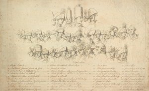 Vysvětlující list k „Frederick Veliký jede domů po revue v Postupimi“ od J.F. Clemens
