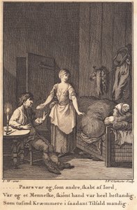 Kuchařka Marthe vstoupí do obývacího pokoje Pedera Paarse a Per Ruuse od J.F. Clemens