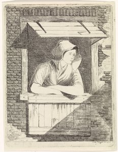 Žena u otevřeného okna od J.H. Pluygers