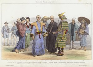 Mongolská rasa, japonština (barevná rytina)