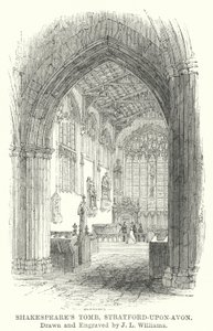 Shakespearova hrobka, Stratford-upon-Avon (rytina)