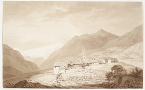 Vesnice Airolo v Alpách od J.L. Lund