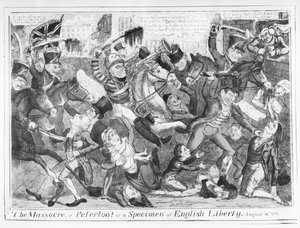 "Masakr v Peterloo aneb ukázka anglické svobody, 16. srpna 1819" (lept)