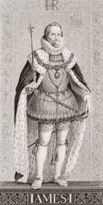 Jakub I. (1566-1625) z knihy "Ilustrace k anglickým a skotským dějinám", I. díl