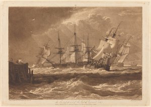 Ships in a Breeze, publikoval 1808. od Joseph Mallord William Turner