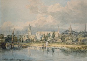 Jižní pohled na Christ Church atd. z luk, 1798-1799 od Joseph Mallord William Turner