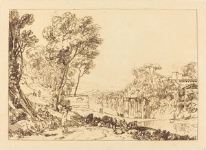 Žena a tamburína, publikoval 1807. od Joseph Mallord William Turner