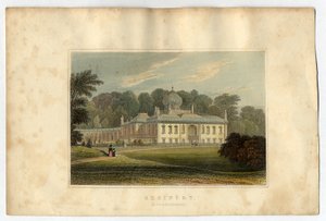 Sezincote House, Gloucester, 1823 (barevné lito) od J.P. Neale