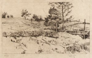 Krajina (nákres polí) od J. Alden Weir