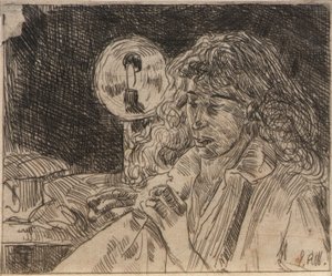 Šití při svíčkách od J. Alden Weir