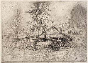 Dřevěný most od J. Alden Weir