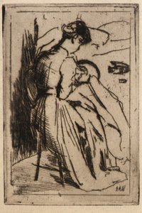 Žena vyšívá od J. Alden Weir