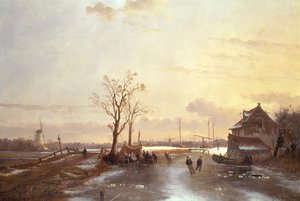 Zimní scéna, 1853 od J. Anton Mignon