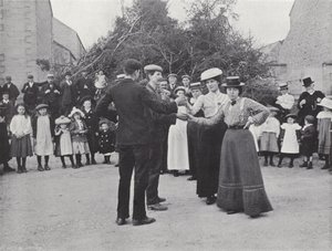 Northumbrijský Baalův oheň, tanec vesničanů od J. Benjamin Stone
