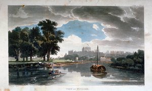 Pohled na Windsor od řeky Temže, Berkshire, c1820
