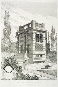Koupelna, z množství návrhů různých architektů, hospoda. Morel & Cie, Paříž, kolem roku 1880