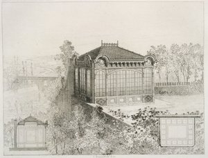 Plány a nárys zahradního altánu, c.1880