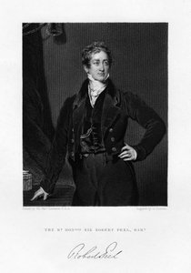 Sir Robert Peel, britský premiér, 19. století.
