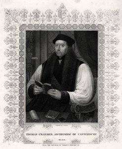 Thomas Cranmer, arcibiskup z Canterbury, 19. století od J. Cochran