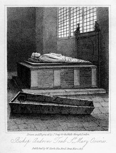 Hrobka biskupa Andrewse, kostel St Mary Overies, Southwark, Londýn, 1817.