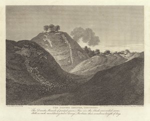 Robert Bloomfield, básník: The Danish Mounds, Thetford (rytina)