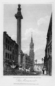 The Monument, City of London, 1817.