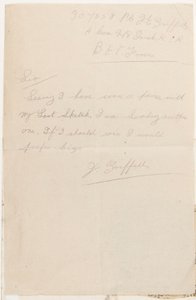 Dopis soutěžnímu redaktorovi Liverpool Weekly Courier, 1917 od J. Griffiths