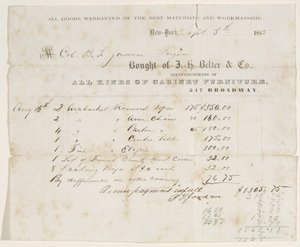 Kupní smlouva plukovníkovi B. S. Jordanovi, 5. září 1855 (inkoust na papíře) od J. H. Belter and Co. J. H. Belter and Co.
