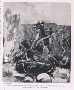 Zničení De Wetova dělostřeleckého týmu a znovuzískání jednoho z 15liberních děl ztracených u Stormbergu. od J. H. Thornely