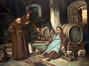 Mniši ve sklepě, 1873 od J. Haier