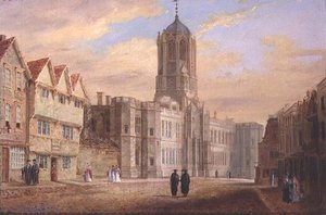 Oxford: Tom Tower a západní průčelí Christ Church College od J. Harwood