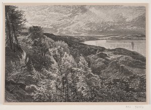 Pohled z Munkebjergu přes fjord Vejle od J. Hildebrand