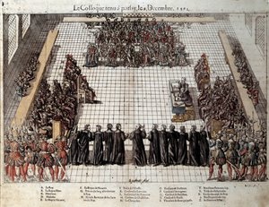 Kolloquium von Poissy (9. Februar) von J. J. and Tortorel J. (fl.1568 92) Perrissin