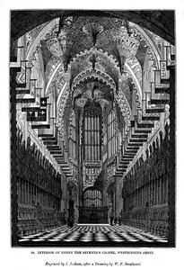 Interiér kaple Jindřicha VII, Westminsterské opatství, 1843