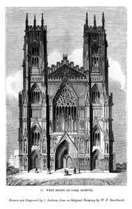 Západní fronta York Minster, c1820-1830 1843