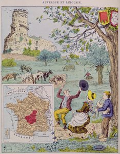 Auvergne a Limousin, ilustrace pro Le Tour de France od Marie de Grandmaison, 1893 od J. Maurel